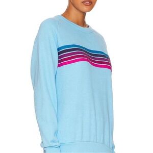 Aviator nation 5 stripe blue crewneck xs